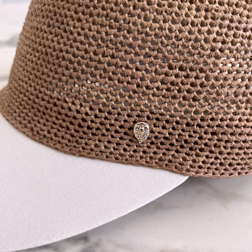 NWT - Helen Kaminski Vivette Raffia Cap - Nougat w/ Off white🤍🧢 - Picture 5 of 9